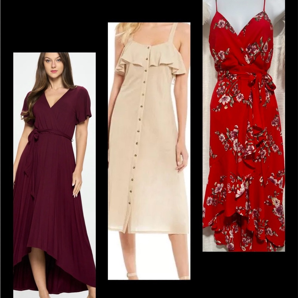 Gianni Bini, West Kei, Purple Snow 3 Dresses Lot Xs,S